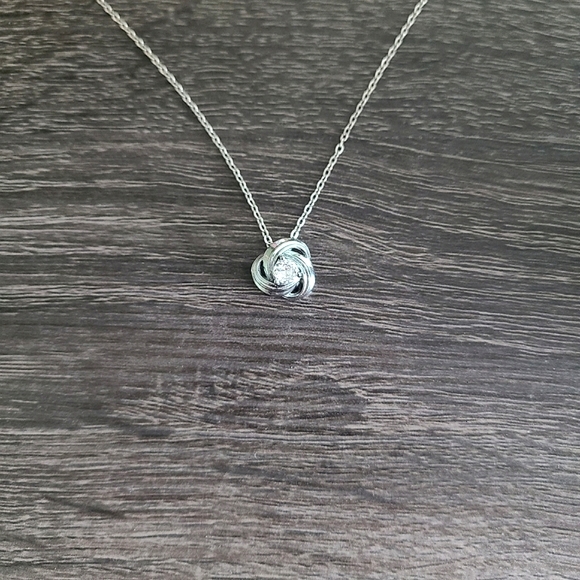 Crystal Pendant Necklace in Sterling Silver - Picture 1 of 3
